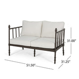 Vienne Outdoor Cushioned Aluminum Loveseat and Coffee Table by Christopher Knight Home