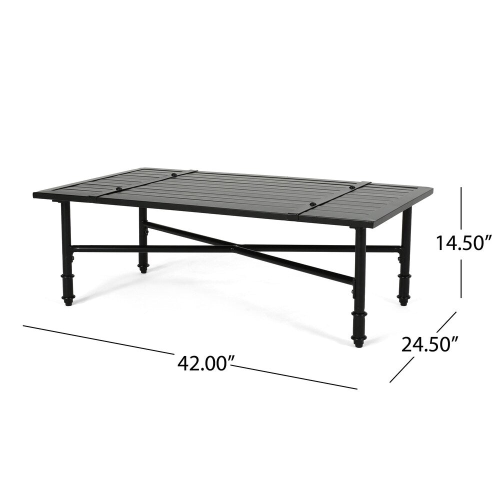 Vienne Outdoor Cushioned Aluminum Loveseat and Coffee Table by Christopher Knight Home