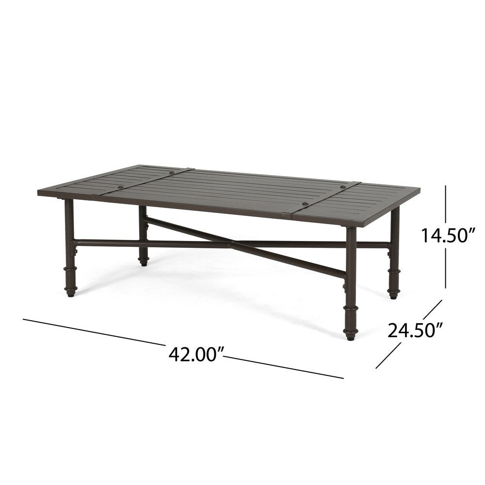 Vienne Outdoor Cushioned Aluminum Loveseat and Coffee Table by Christopher Knight Home