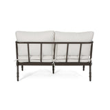 Vienne Outdoor Cushioned Aluminum Loveseat and Coffee Table by Christopher Knight Home