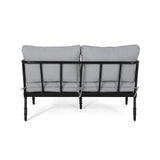 Vienne Outdoor Cushioned Aluminum Loveseat and Coffee Table by Christopher Knight Home