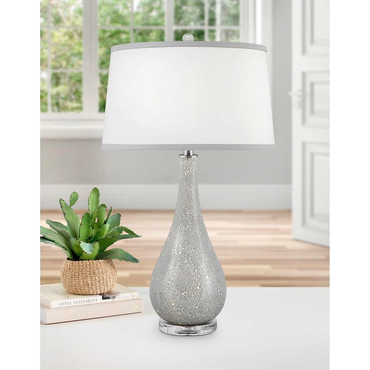 Vieste 31 in. Silver Mosaic Table Lamp