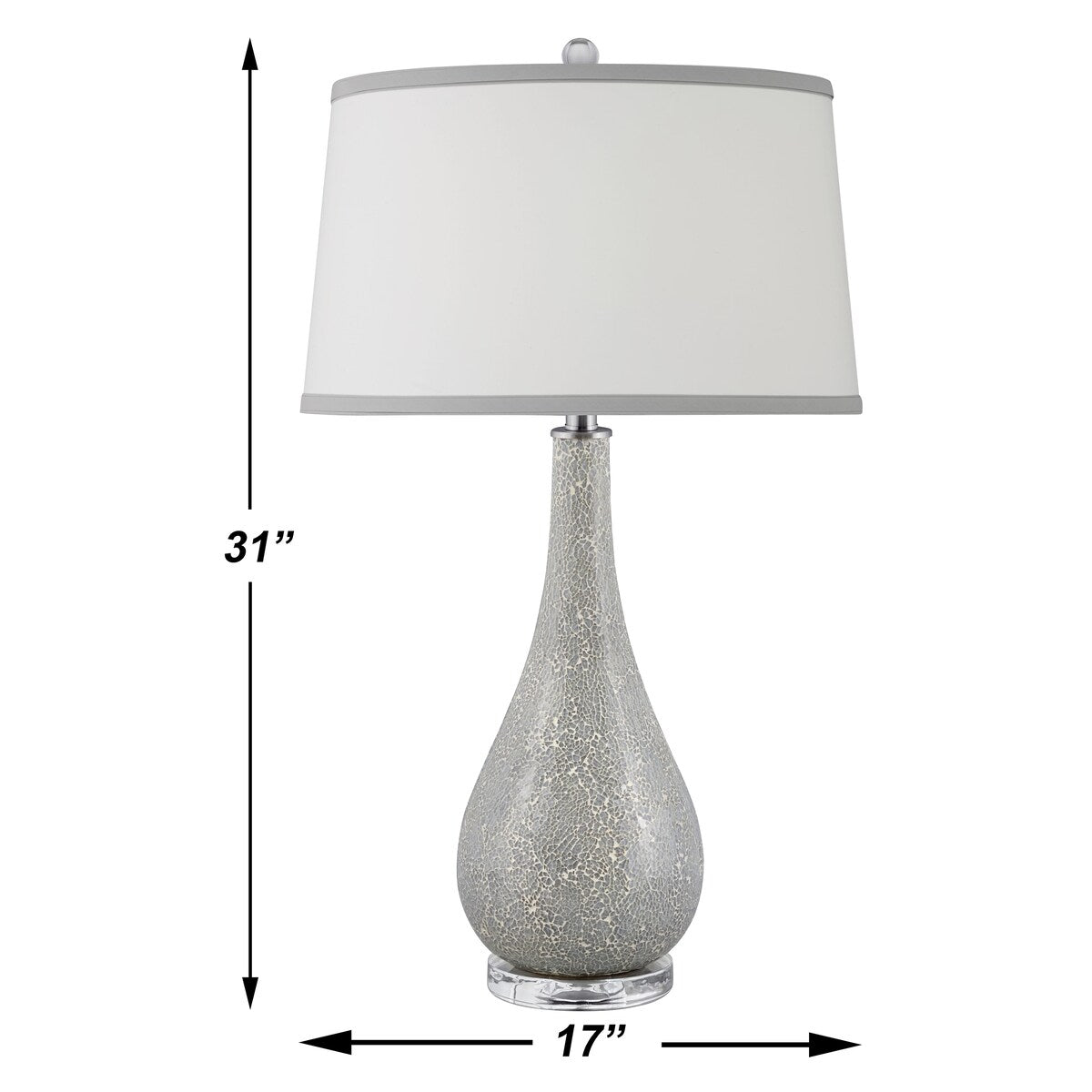 Vieste 31 in. Silver Mosaic Table Lamp