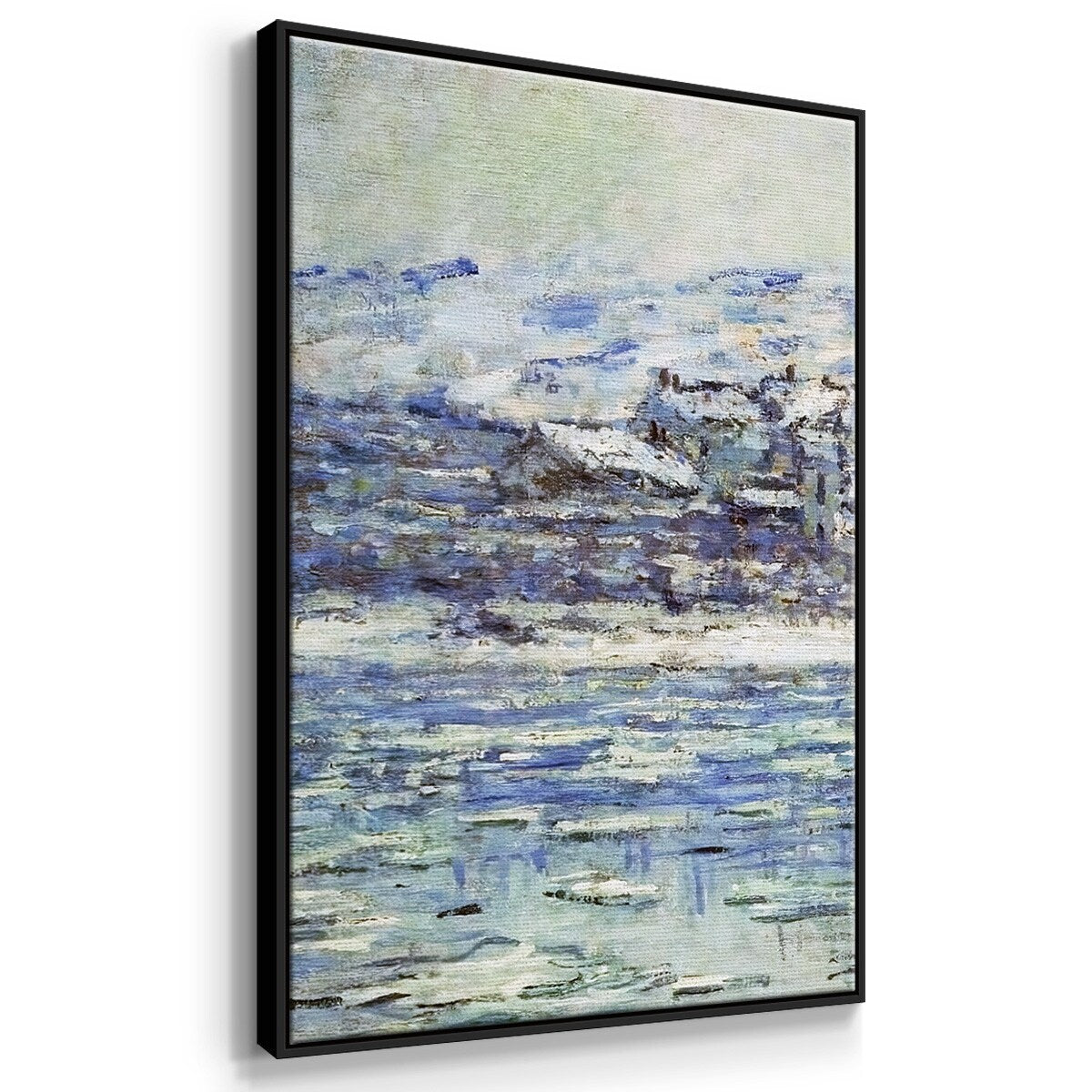 View of Vetheuil, Ice Floes, 1881 - Multi Piece Framed Canvas