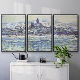View of Vetheuil, Ice Floes, 1881 - Multi Piece Framed Canvas