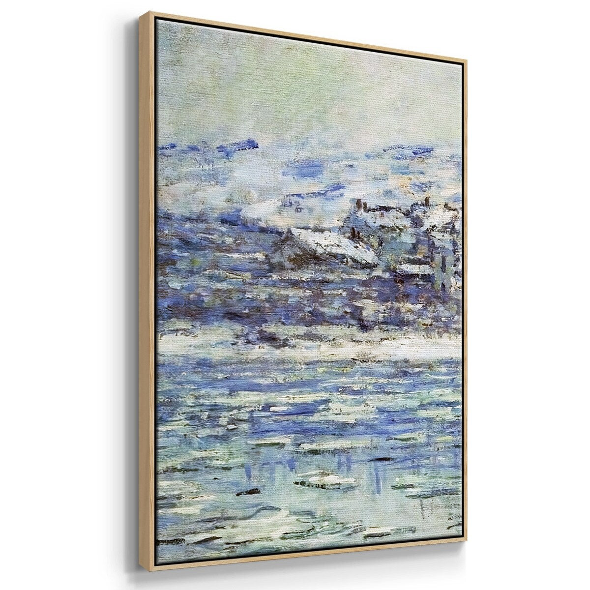 View of Vetheuil, Ice Floes, 1881 - Multi Piece Framed Canvas