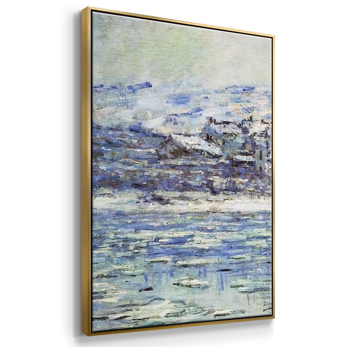 View of Vetheuil, Ice Floes, 1881 - Multi Piece Framed Canvas