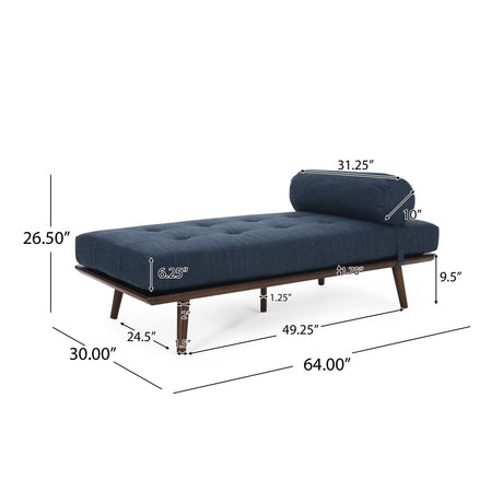 Viewland Fabric Tufted Chaise Lounge with Bolster Pillow by Christopher Knight Home