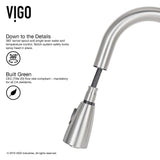 VIGO Undermount Stainless-Steel Swivel Kitchen Sink Faucet/Dispenser - Steel