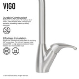 VIGO Undermount Stainless-Steel Swivel Kitchen Sink Faucet/Dispenser - Steel