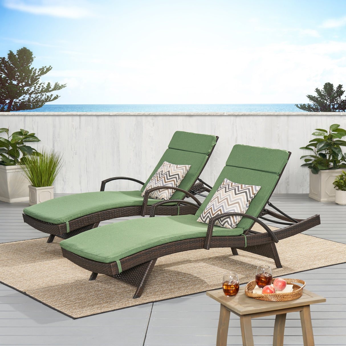 Vilano Outdoor Cushioned Lounge Chair (Set of 2) by Christopher Knight Home