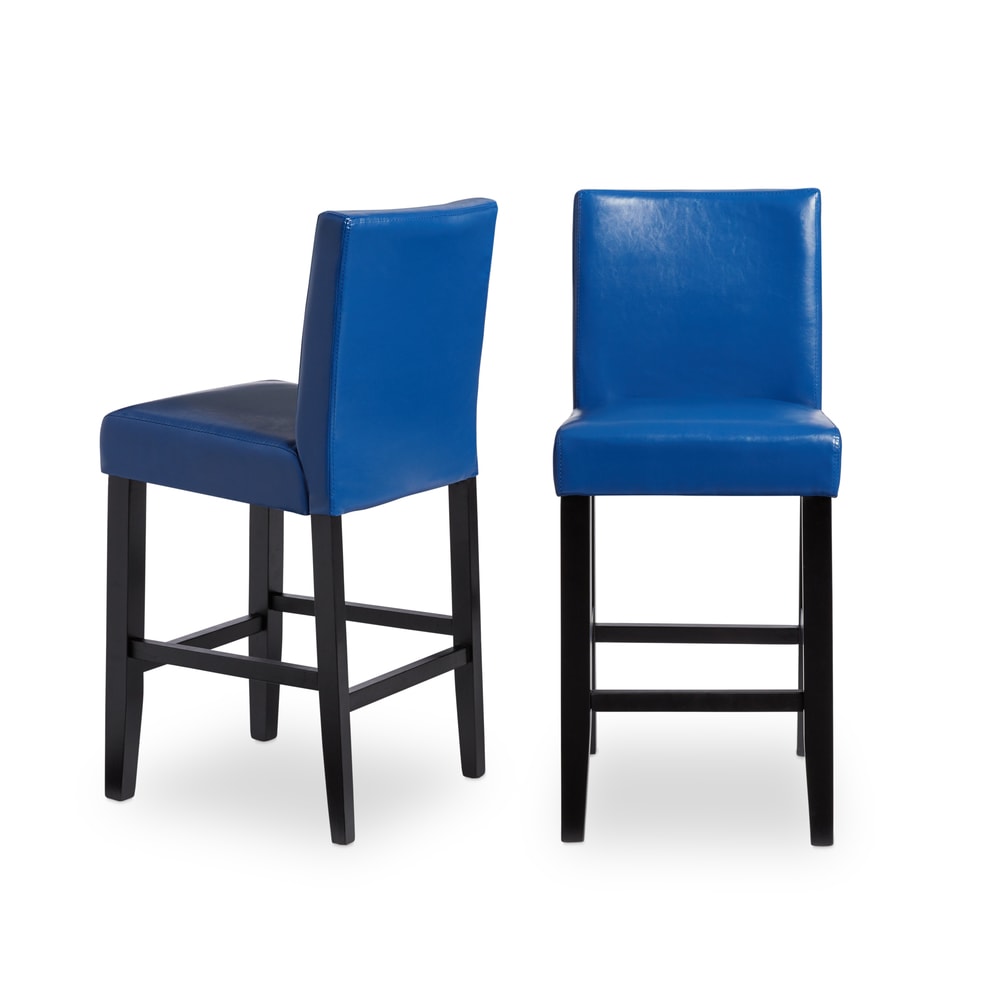 Villa Faux Leather Upholstered Counter Stools (Set of 2)