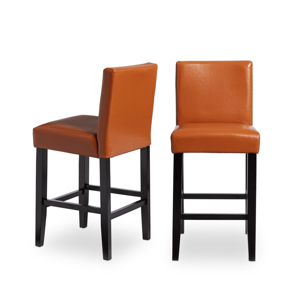 Villa Faux Leather Upholstered Counter Stools (Set of 2)