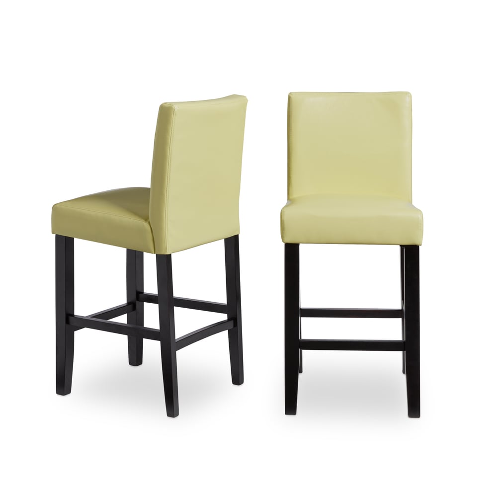 Villa Faux Leather Upholstered Counter Stools (Set of 2)