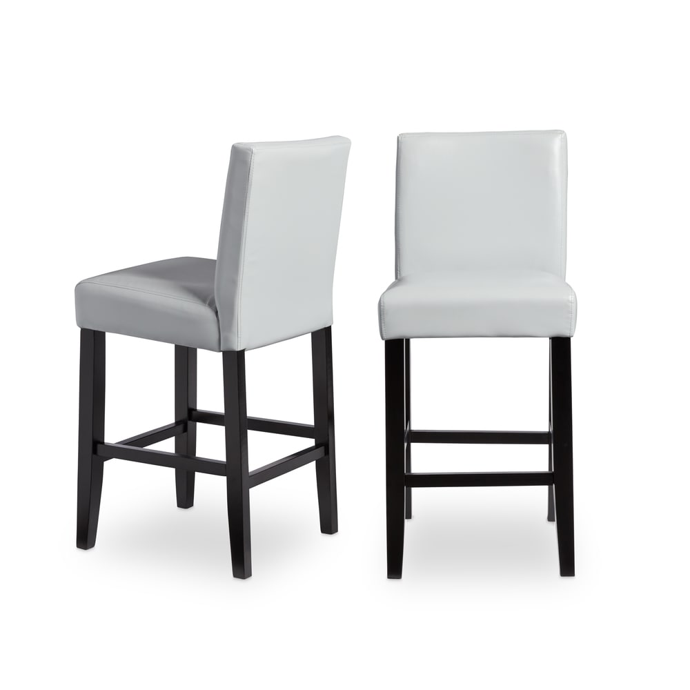 Villa Faux Leather Upholstered Counter Stools (Set of 2)