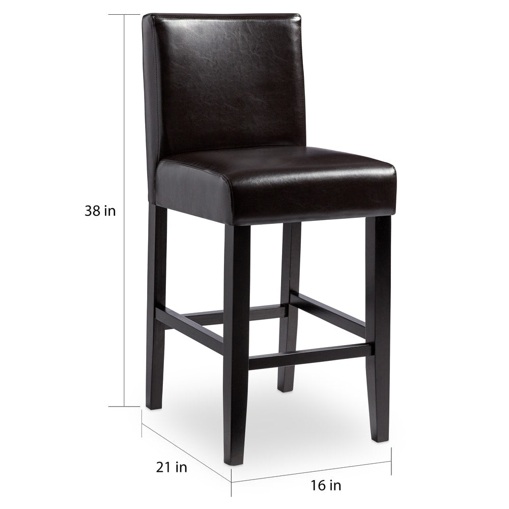 Villa Faux Leather Upholstered Counter Stools (Set of 2)