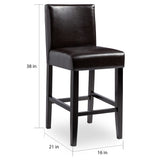 Villa Faux Leather Upholstered Counter Stools (Set of 2)