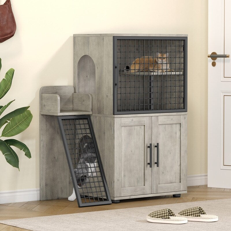 Villa cat litter cabinet
