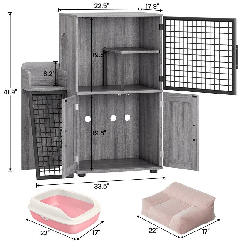 Villa cat litter cabinet