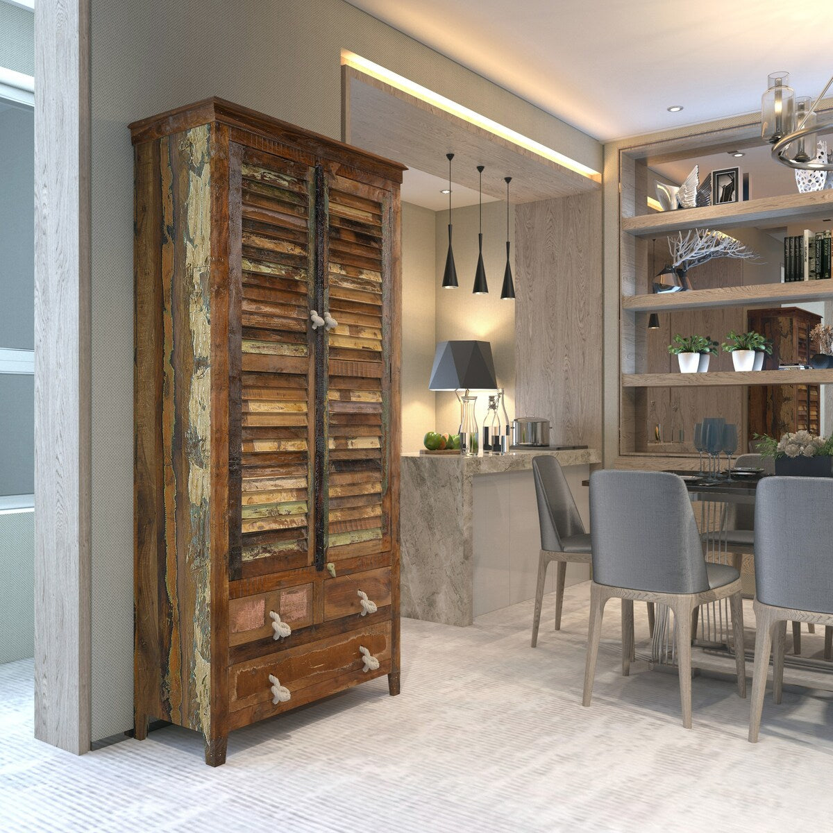Villa2 Reclaim 2 Door Tower Cabinet