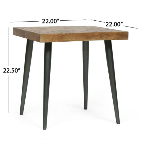 Villard Mango Wood Handcrafted Parquet Side Table by Christopher Knight Home - 22.00" L x 22.00" W x 22.50" H