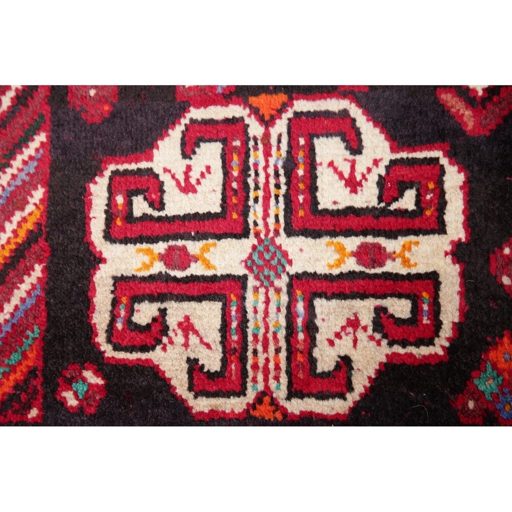 Vinatge Shiraz Oriental Tribal Hand Knotted Wool Persian Area Rug - 10'1" x 7'1"