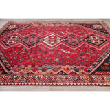 Vinatge Shiraz Oriental Tribal Hand Knotted Wool Persian Area Rug - 10'1" x 7'1"