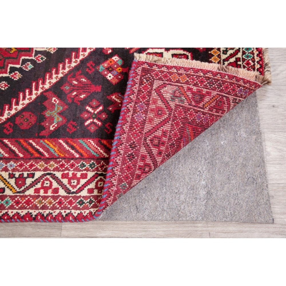 Vinatge Shiraz Oriental Tribal Hand Knotted Wool Persian Area Rug - 10'1" x 7'1"