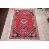 Vinatge Shiraz Oriental Tribal Hand Knotted Wool Persian Area Rug - 10'1" x 7'1"