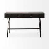 Vince Black Metal with Gold Accents 3 Drawer Office Desk