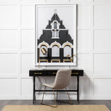 Vince Black Metal with Gold Accents 3 Drawer Office Desk
