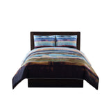 Vince Camuto Lille 3-piece Striped Green and Gold Comforter Set