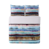 Vince Camuto Lille 3-piece Striped Green and Gold Comforter Set