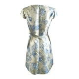 Vince Camuto Women's Belted Jacquard Dress (4, Sky)