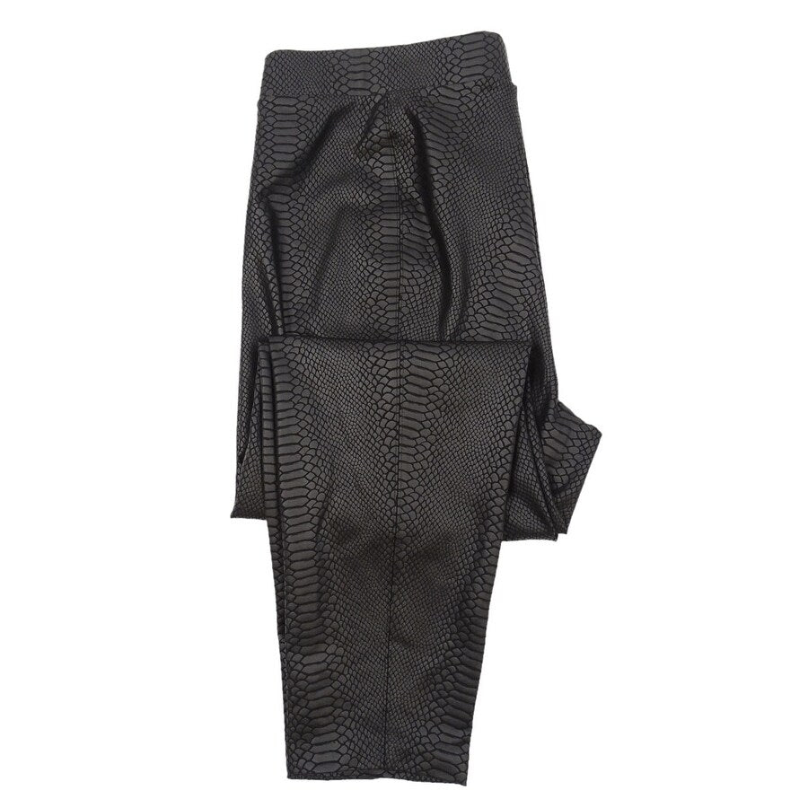 Vince Camuto Women's Crocodile Embossed Leggings (XXL, Black)