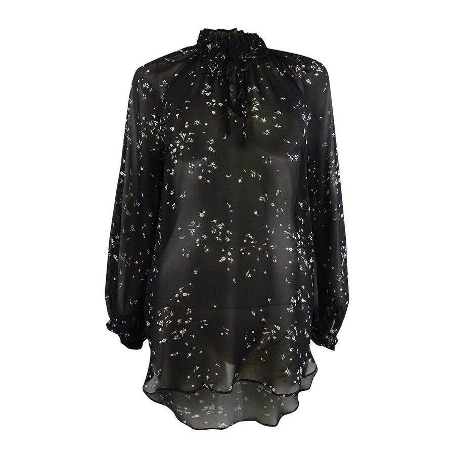 Vince Camuto Women's Sporadic Stems Tunic (XXS, Black)
