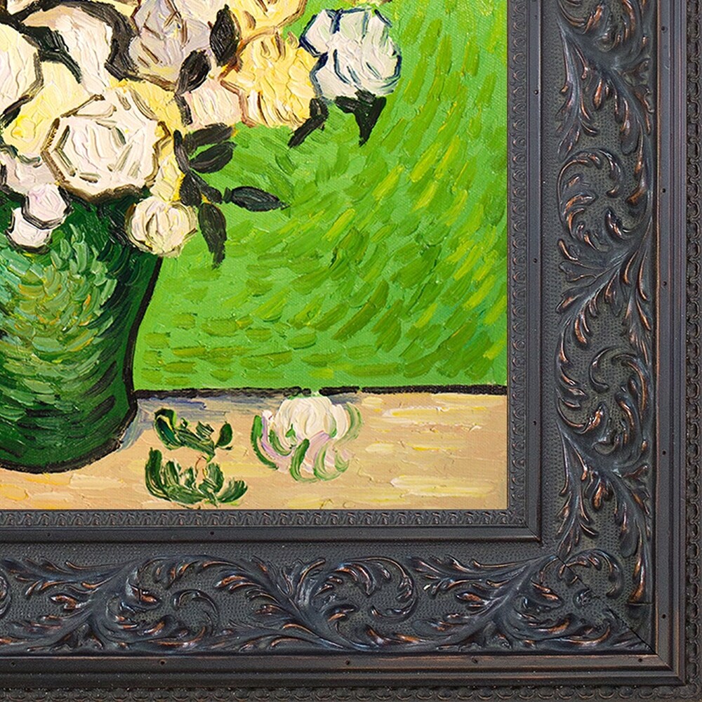 La Pastiche Vincent Van Gogh 'Vase with Roses' Hand Painted Oil Reproduction