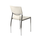 Vinnie White Leather/ Chrome Dining Chairs (Set of 4)