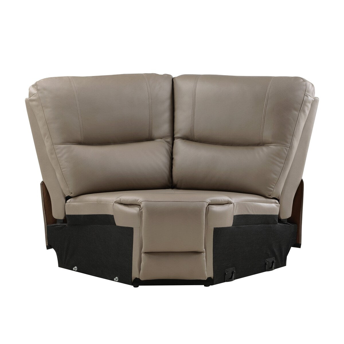 Vino 65 Inch Tufted Modular Corner Chair, Light Brown Vegan Faux Leather