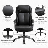 Vinsetto High Back Ergonomic Home Office Chair PU Leather Swivel Chair with Adjustable Height and Padded Armrests