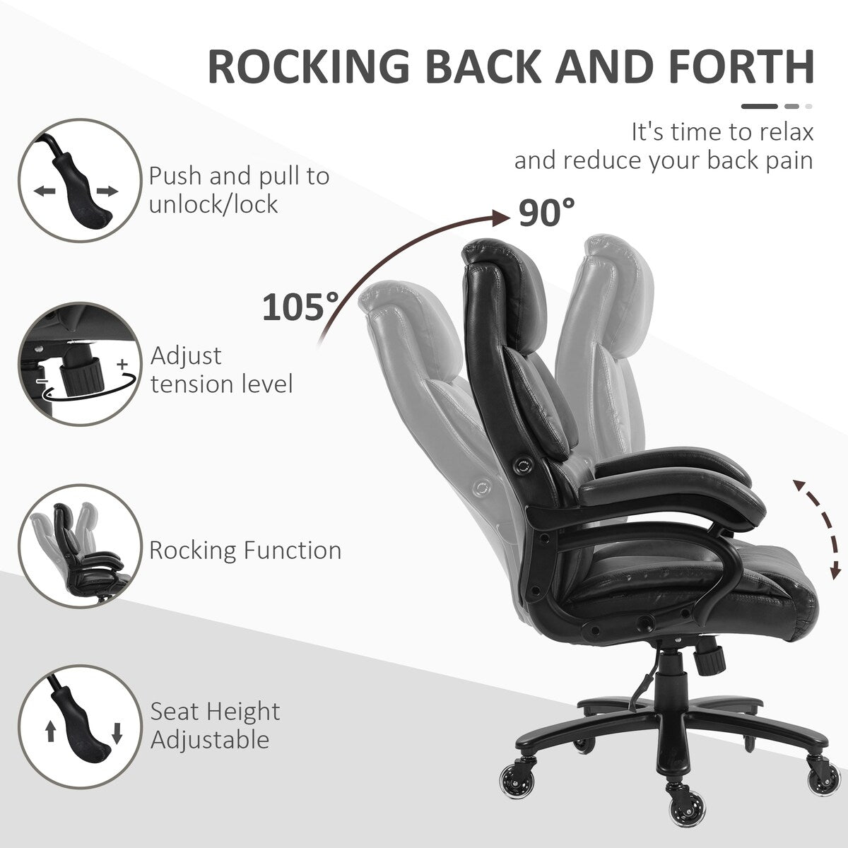 Vinsetto PU Leather Office Chair
