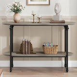 Vintage 2 Tier Console Table with Storage, Sofa Table for Entryway