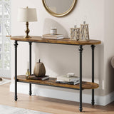 Vintage 2 Tier Console Table with Storage, Sofa Table for Entryway
