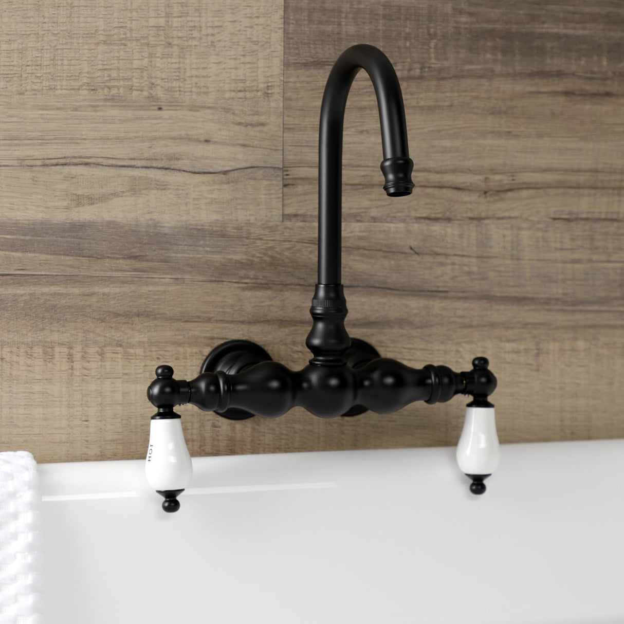 Kingston Brass Vintage 3-3/8 Inch Wall Mount Tub Faucet