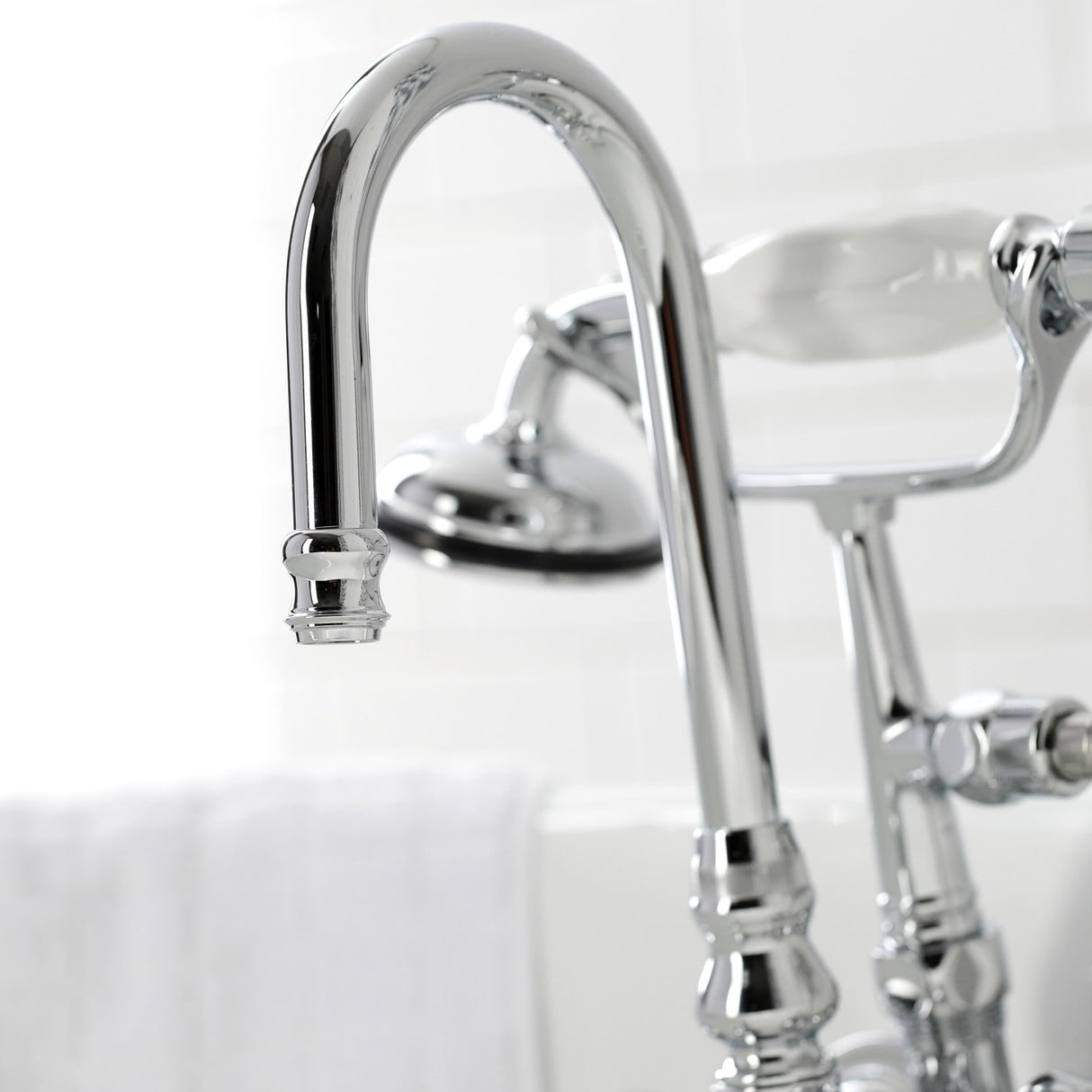 Kingston Brass Vintage 3-3/8 in. Tub Wall Mount Clawfoot Tub Faucet with Hand Shower