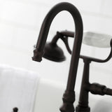Kingston Brass Vintage 3-3/8 in. Tub Wall Mount Clawfoot Tub Faucet with Hand Shower