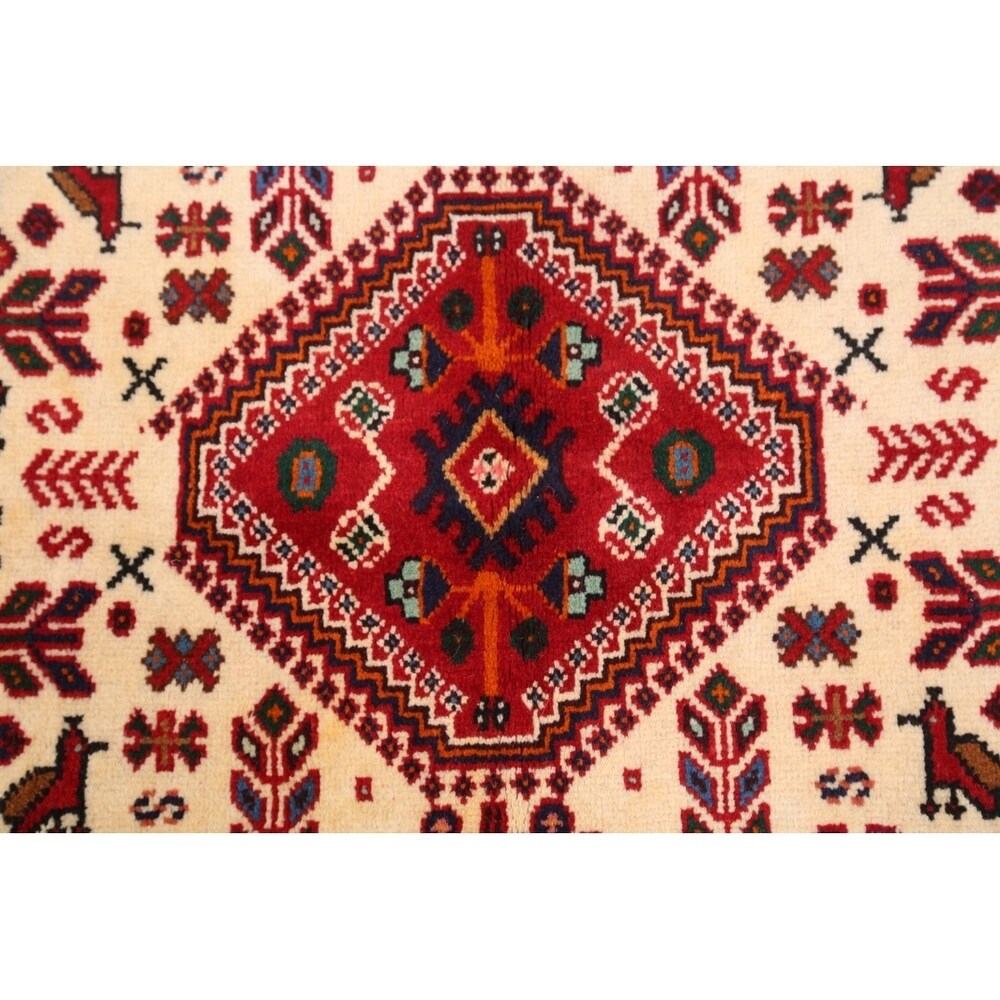 Vintage Abadeh Geometric Hand Made Wool Persian Area Rug - 6'2" x 7'0" Square