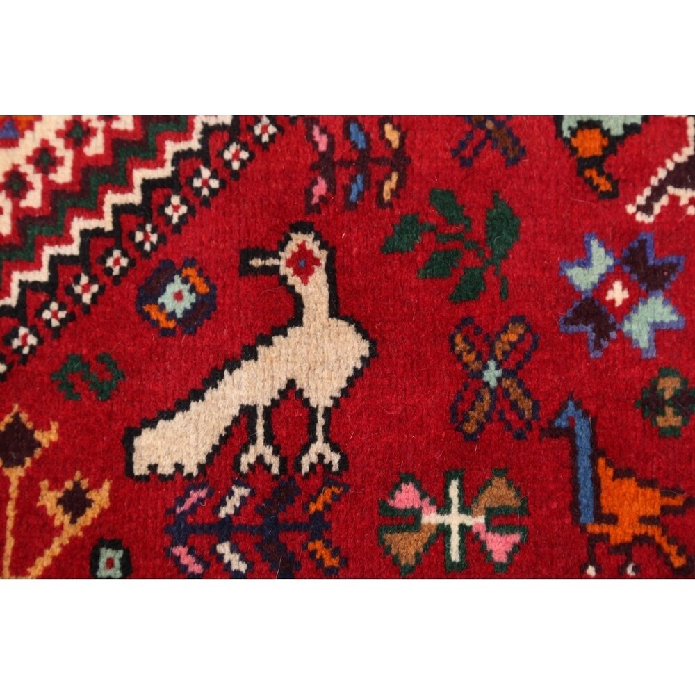 Vintage Abadeh Geometric Hand Made Wool Persian Area Rug - 6'2" x 7'0" Square