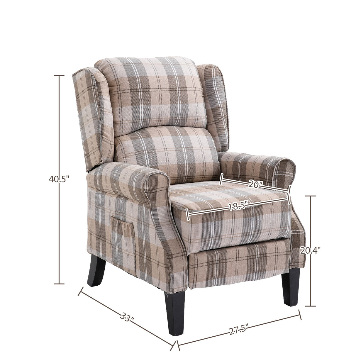 Vintage Armchair Sofa Comfortable Upholstered leisure chair / Recliner Chair for Living Room