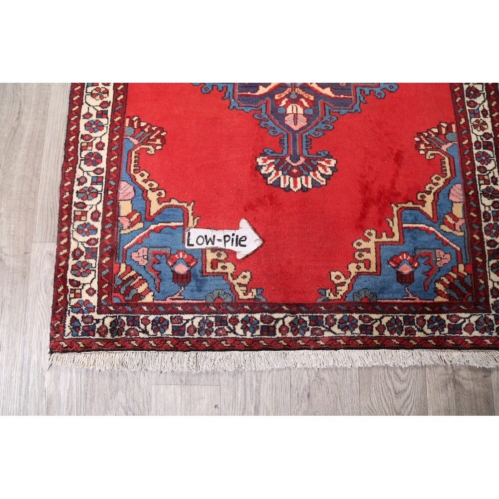 Vintage Bakhtiari Geometric Handmade Wool Persian Area Rug - 5'0" x 3'5"